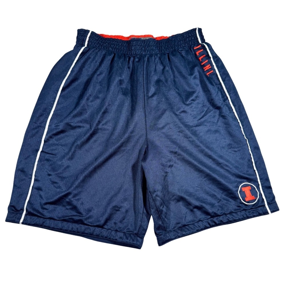 Nike Illinois Fighting Illini Basketball Shorts Mens XXL Navy Blue Mesh NCAA